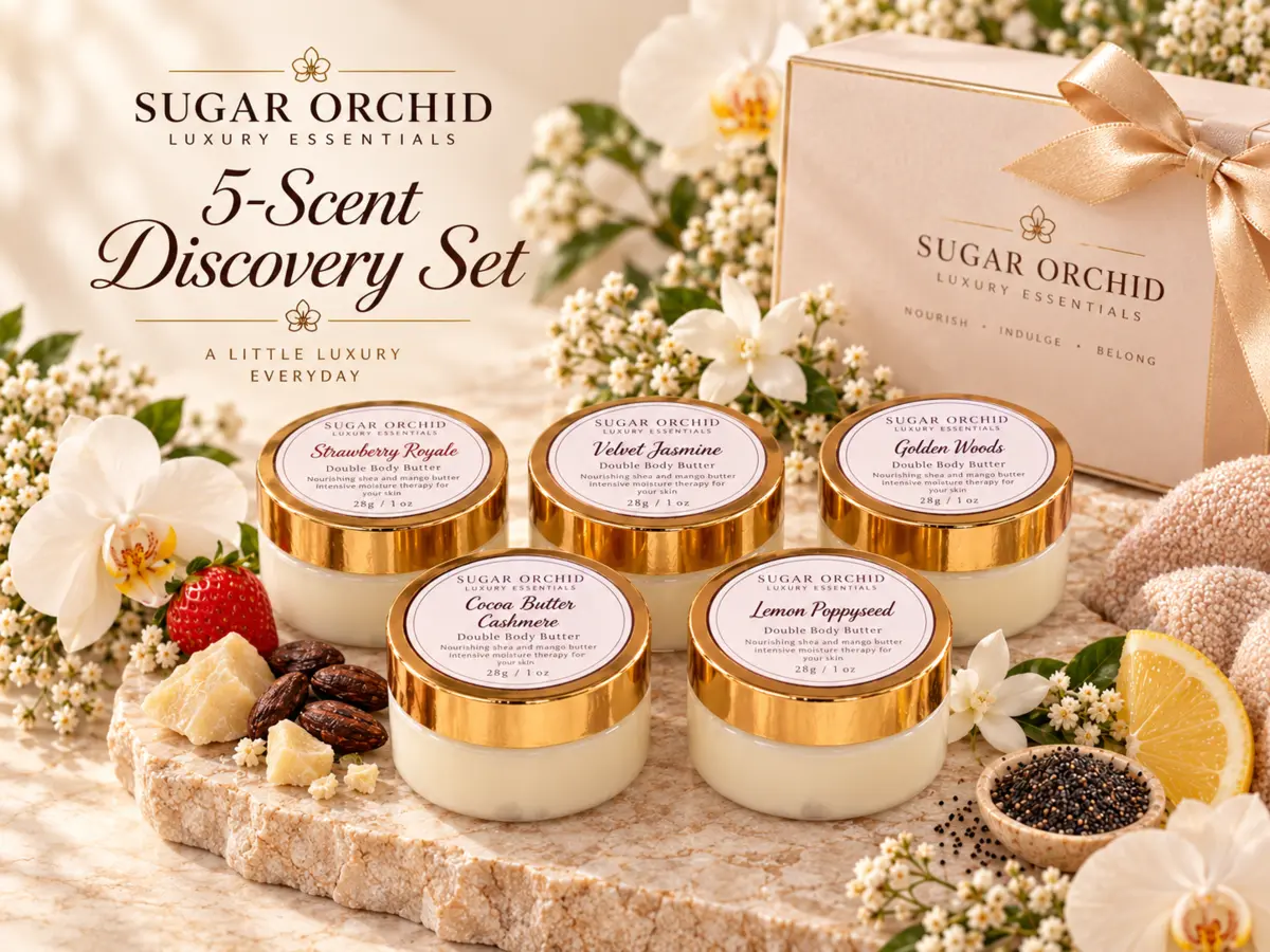 Sugar Orchid five-scent mini body butter discovery set