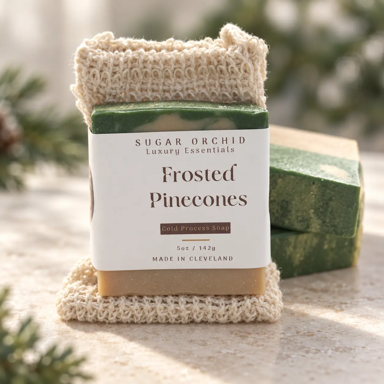 Sugar Orchid Frosted Pinecones