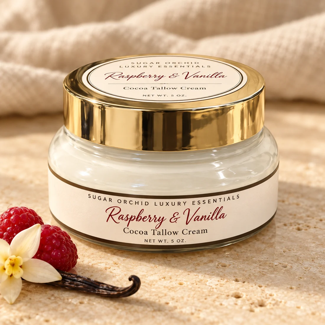 Raspberry & Vanilla Cocoa Tallow Cream